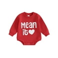Baby Boy Girl Valentines Outfit Jumpsuit Love Letter Print Onesie
