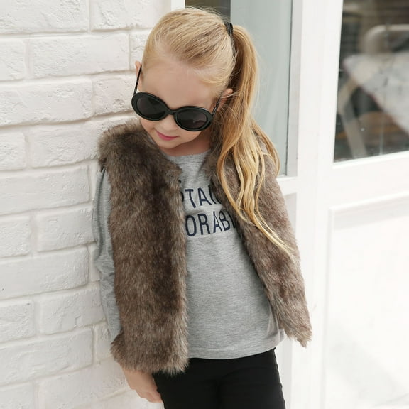 Baby Boy Girl Vest Baby Girls Boys Winter Coats Toddler Fuzzy Sleeveless Waistcoat Thick Warm Outerwear for Baby Girls Boys 3-4 Years