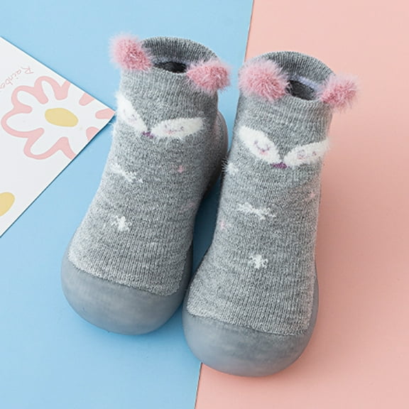Baby Boy Girl indoor Walking Shoes Non- Breathable Slippers Non- Cotton Toddler Shoes on Sneakers for Toddler 18-24 Months