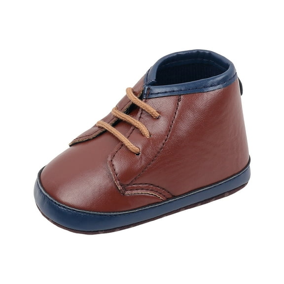 Baby Boy Girls Fleece Lined Ankle Boots Winter Warm Lace Up Casual Winter Booties Comfortable Non Slip Walking Shoes Brown Size 5 Infant