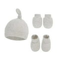thumbnail image 1 of Baby Boy Girls Hat and Mitten Set Knot Baby Beanie for Boys Newborn Hat Winter Infant Caps Gloves Foot Cover Sets 0-6 Months, 1 of 2