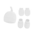 thumbnail image 1 of Baby Boy Girls Hat and Mitten Set Knot Baby Beanie for Boys Newborn Hat Winter Infant Caps Gloves Foot Cover Sets 0-6 Months, 1 of 2