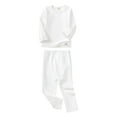 thumbnail image 1 of Baby Boy & Girls Long Sleeve Shirt Tops Pajamas Pants Set Kids Toddler Sleepwear Outfits Children Pj's for Daily White 7-8 Years, 1 of 2