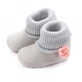 thumbnail image 1 of Baby Boy Girls Non-Skid Indoor Slipper Infants Breathable Elastic Tube Socks Shoes Booties with Memory Insole Flowers Bowknot Sneaker for 0-18M, 1 of 9
