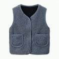 thumbnail image 1 of TAmten Baby Boy Girls Sleeveless Jacket Full Zipper Sherpa Vest Toddler Kids Fall Winter Waistcoat Outerwear with Pocket(Navy,12-18 Months), 1 of 4