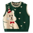 thumbnail image 1 of Baby Boy Girls Winter Fall Sweater Vest Knitted Christmas Bear Print Sleveeless Waistcoat Vest Cartoon Knitted Unisex Sweater, 1 of 6