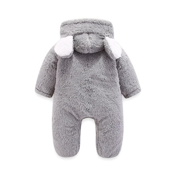 Baby Boy Girls Winter Warm Rompers Unisex Fleece Outfits Bodysuits Baby Winter Girls Boys Clothes Warm Animal Overall Rompers Jumpsuit Gray 3-6 Months