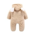 thumbnail image 1 of Baby Boy Girls Winter Warm Rompers Unisex Newborn Fleece Outfits Bodysuits Newborn Baby Winter Girls Boys Clothes Warm Animal Overall Rompers Jumpsuit Beige 6-9 Months, 1 of 3
