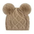 thumbnail image 1 of Baby Boy Hats Toddler Kids Winter Soft Knitted Warm Furry Bear Ears Hat Khaki 6 Months-18 Months, 1 of 6