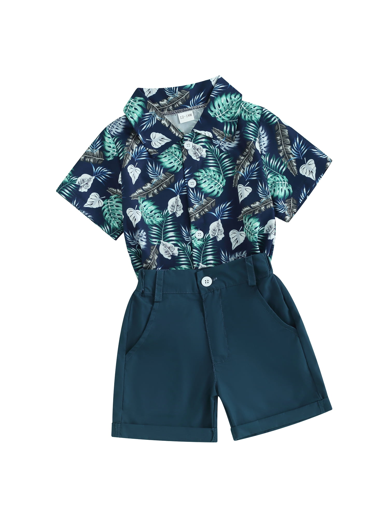 Baby Boy Hawaiian Clothes Short Sleeve Button Down Shirt Bermuda Shorts