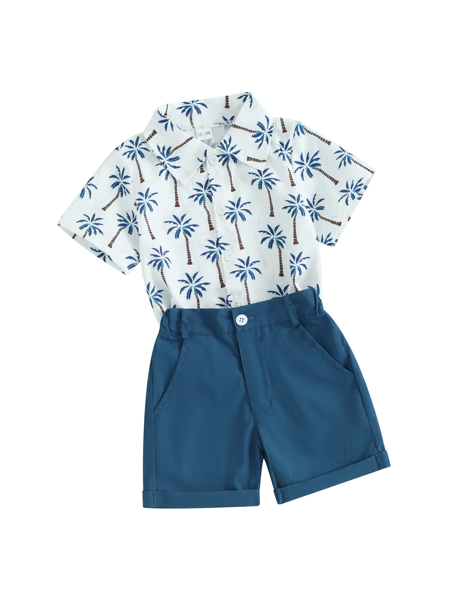 Baby Boy Hawaiian Clothes Short Sleeve Button Down Shirt Bermuda Shorts
