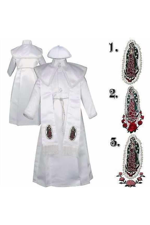 Baby Boy Infant Toddler Christening Baptism Mary Maria Stole White Gown 0-30M