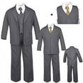 thumbnail image 1 of Baby Boy Kid Teen Dark Gray Wedding Formal Party Tuxedo Suit Leopard Tie sz S-20, 1 of 1