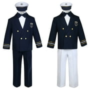 Baby Boy Kids Toddler Captain Sailor Suit Formal Party Nautical Navy White SM-18