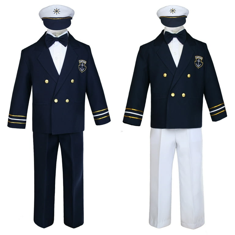 Baby Boy Kids Toddler Captain Sailor Suit Formal Party Nautical