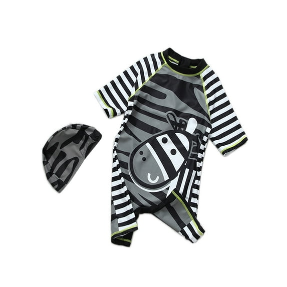 Baby Boy Kids Zebra Costume Swimsuit and Hat (3T)