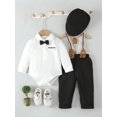 thumbnail image 1 of Baby Boy Long Sleeve Shirt And Overalls Set+Hat, 1 of 5