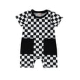 thumbnail image 1 of Baby Boy Neutral Checkerboard Graphic T Shirts Romper Shorts 6M 12M 18M 24M Jumpsuit Cute Summer Outfits Trendy Clothes, 1 of 9
