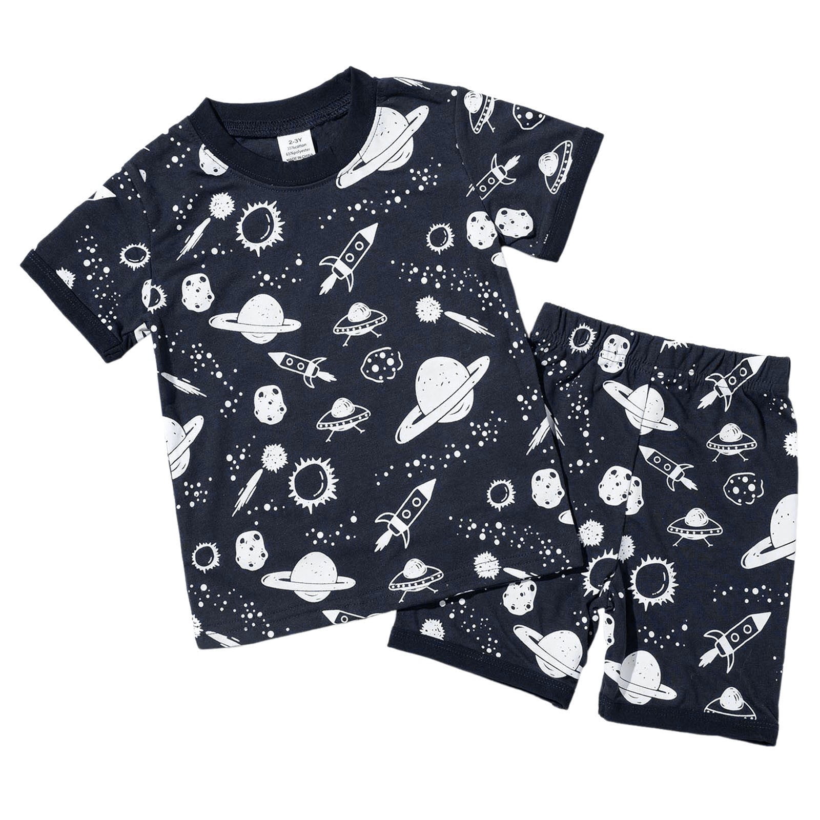 Baby Boy Nightwear Set Dinosaur Crew Neck Tee Shorts 5-6 Years 6-7 ...