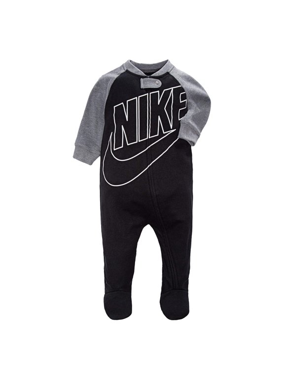 Baby Boy Nike Futura Black Footed One Piece Coverall Color: Black Size: 3 MONTHS
