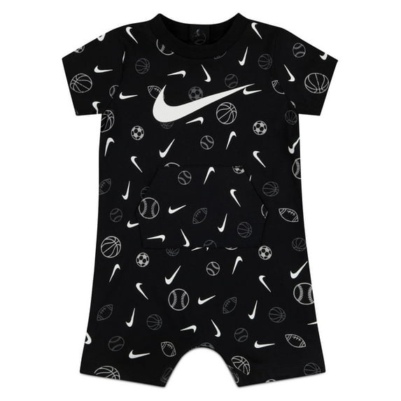 Baby Boy Nike Sports Graphics Logo Romper Color: Black Size: 6-9 MONTHS