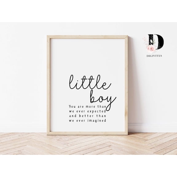 Baby Boy Nursery Wall Art, Quote Print, Wall Art, Boys Room Decor, Room Decor, Boy Nursery Decor, Baby Home Decor #34, Unframed Poster Size 8x12