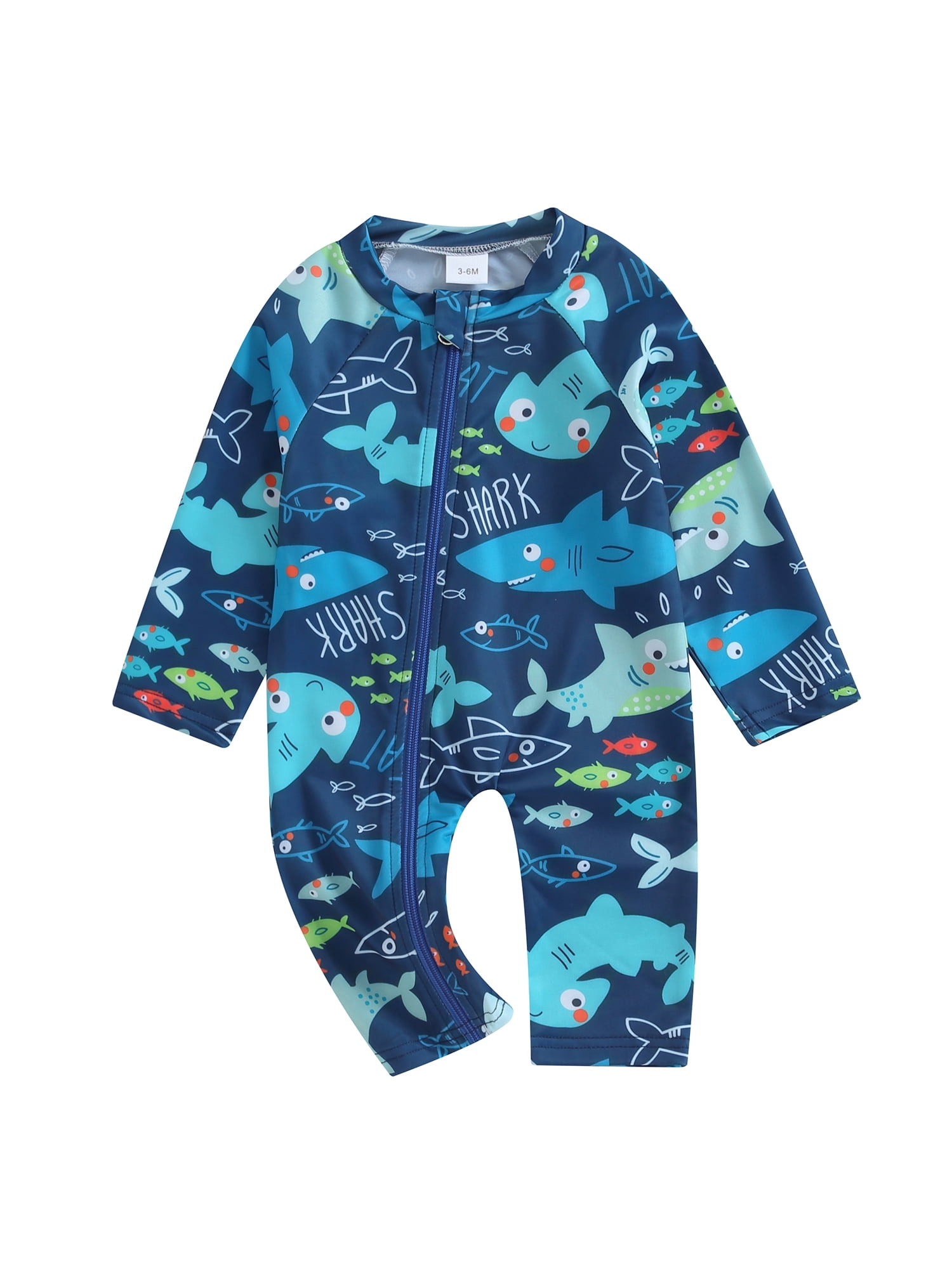 Baby Boy One Piece Swimsuit Infant Long Sleeve Zipper Bathing Suit