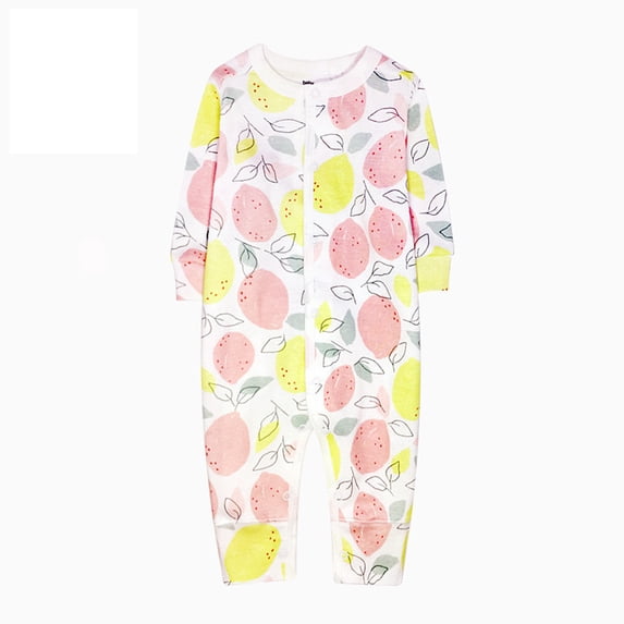 Baby Boy Onesies Sun Moon Print Print Long Sleeve Ribbed Button Romper Flat Footed Crawling Suit Yellow 3 M-6 M