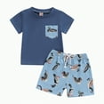 thumbnail image 1 of Baby Boy Outfit Boys Clothes Kids Summer Cute Printed Sleeveless Beach 0 6 12 18 24 Months 2T 3T Playwear T-shirt with Elastic Waist Shorts 2PCS, 1 of 5