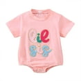 thumbnail image 1 of Baby Boy Outfit Cute Letter Printed Short Sleeve Body Suit Baby Girls Clothes for Baby Boy 0-3 Months, 1 of 8
