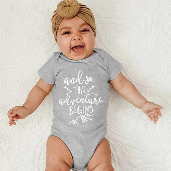 Baby Boy Outfit Funny Cartoon Print Short Sleeve Bodysuit Baby Tees for Baby Girls 6-9 Months