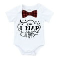 thumbnail image 1 of Baby Boy Outfit I Nap So Hard with Red and Black Buffalo Plaid Bow Tie Baby Shower Birthday Gift Noah's Boytique 0-3 months, 1 of 3