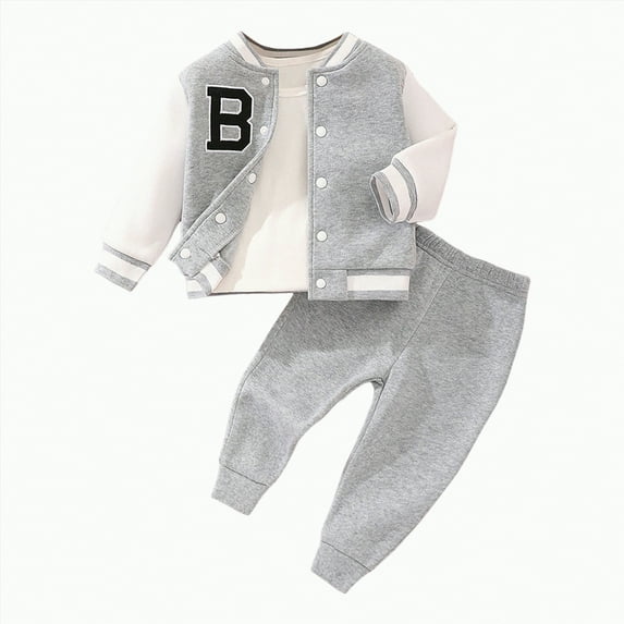 Baby Boy Outfit Girl Spring Fall Color Block Long Sleeve Elastic Waist 3M 6M 12M 18M Everyday Set 2 Pcs