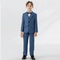 thumbnail image 1 of Baby Boy Outfit Kids Boys Business Suits Coat Vest Pants Bowtie 4 Piece Outfit Tuxedo Set for Child Formal Slim Suit Toddler Boy Outfits Dark Blue 3 Years-4 Years, 1 of 7
