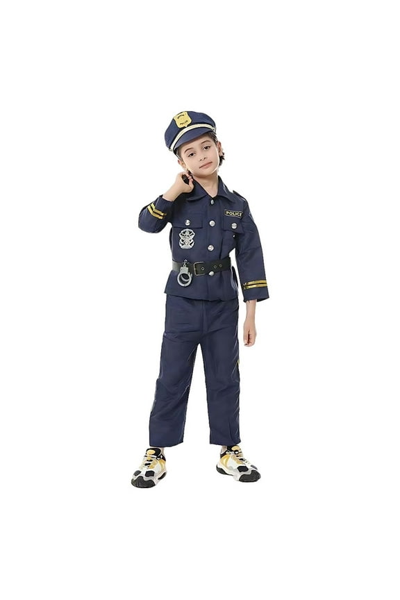 Baby Boy Outfit Kids Toddler Police Attorney Pilot Roleplay Set Halloween Christmas Party Dress Up Pretend Play Girls Outfits Dark Blue 7 Years-8 Years