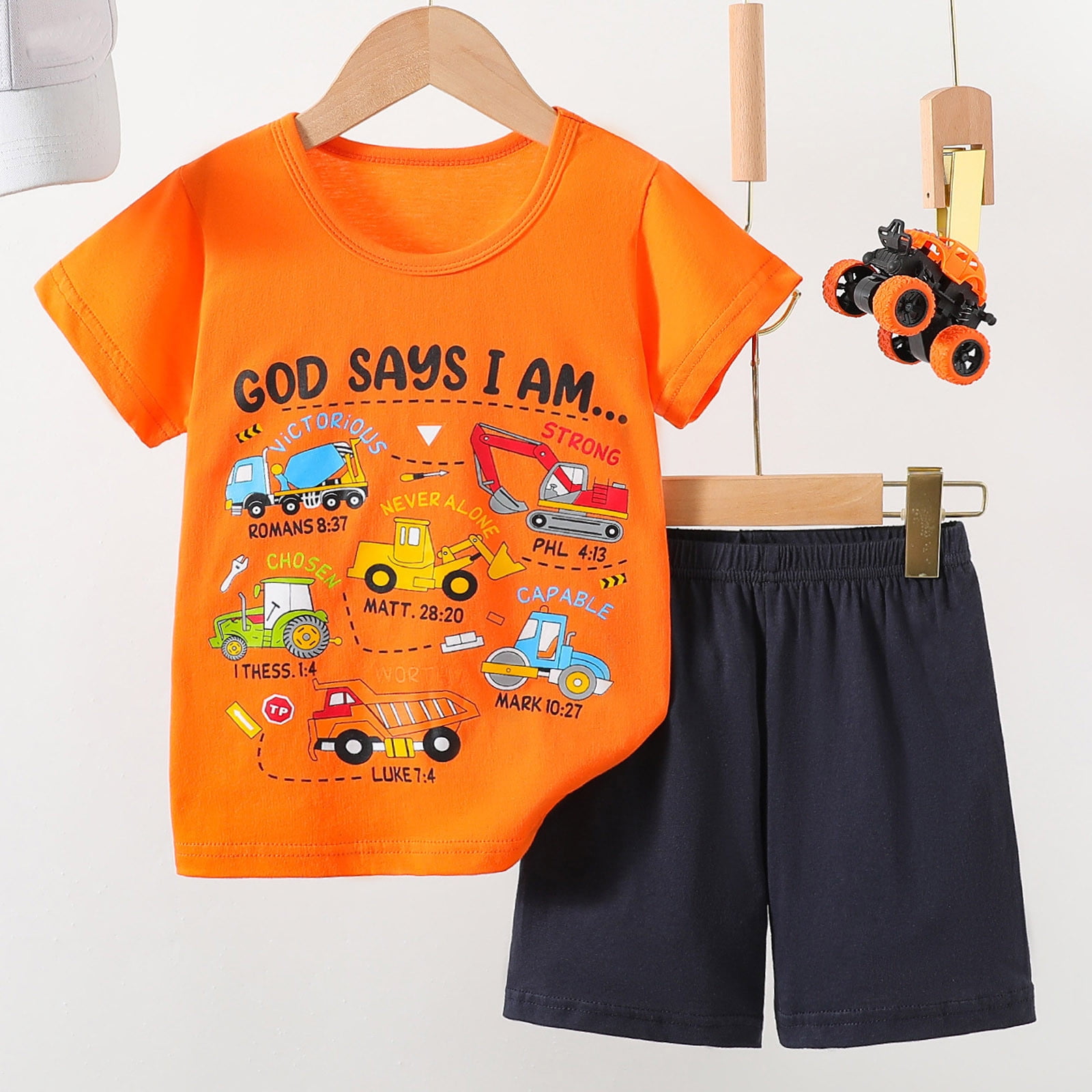 Summer Arrival Baby Kids Boys Cotton Casual Style Cartoon Excavator Pattern Shorts main image 1