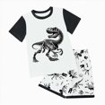thumbnail image 1 of Baby Boy Outfit Toddler Boys Shorts Clothing Set Kids Spring Summer Round Neck Printed Short Sleeve Sports 1t 2t 3t 4t 5t 6t Tops T-Shirt+Pants Tops+Shorts 2-Piece, 1 of 4