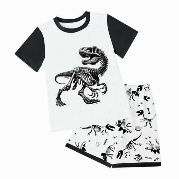 Baby Boy Outfit Toddler Boys Shorts Clothing Set Kids Spring Summer Round Neck Printed Short Sleeve Sports 1t 2t 3t 4t 5t 6t Tops T-Shirt+Pants Tops+Shorts 2-Piece