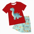 thumbnail image 1 of Baby Boy Outfit Toddler Dinosaur Print Outfits Kids Summer Short Sleeve Casual 12 18 24 Month 3T 4T 5T Clothes Sweat Pajama Set 2-Piece, 1 of 5
