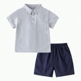 thumbnail image 1 of Baby Boy Outfit Toddler Kids Shorts Clothing Set Spring Summer Cotton Elastic Short Sleeve Training 3 6 12 18 24 Months 3T Top And Sleep Sleepwear 2Pc Pjs Pajama Two Pieces, 1 of 5