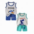 thumbnail image 1 of Baby Boy Outfits 12 Months Baby Boy Shorts Set Summer Clothes Short Sleeve Striped Pocket Tshirt and Shorts Casual Toddler Boy Outfits, 1 of 5
