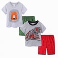 thumbnail image 1 of Baby Boy Outfits 6-9 Months Summer Toddler Kids Shirt and Short Pants Set Boys Girls Printed Round Neck 4 Piece Outfits Casual Children's Set, 1 of 1
