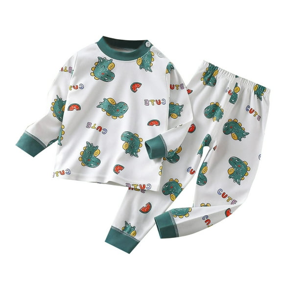 Baby Boy Outfits Autumn Children's Underwear Cartoon Printing Baby Warm And Long Sleeve Pajamas Homewear Clothing Set for Boy(18 Months-24 Months)