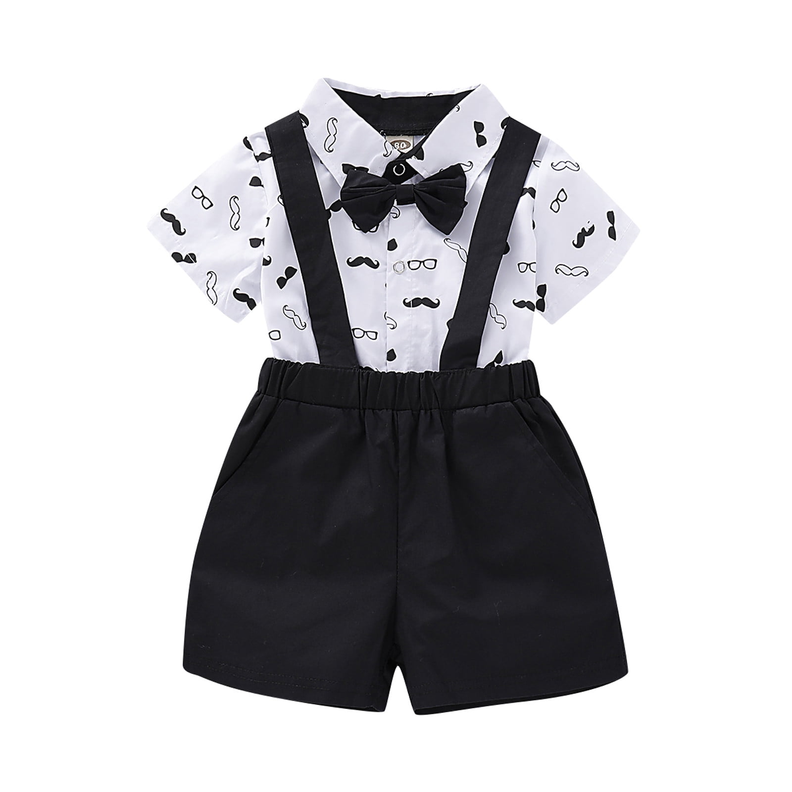 Baby Boy Outfits Baby Clothes Prints Romper Suspender Pants Set ...