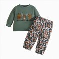 thumbnail image 1 of Baby Boy Outfits Boys Autumn Winter Cartoon Long Sleeve Elastic Waist 1T 2T 3T Everyday Outfit Set 2PCS, 1 of 8