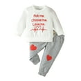 Baby Boy Outfits Boys Valentine'S Day Winter Long Sleeve Letter Prints