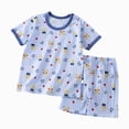 thumbnail image 1 of Baby Boy Outfits Cute Cartoon Ribbed Casual Outfit Sets Short Sleeve Crew Neck Shirts and Shorts 2 Piece Summer Baby Boy Clothes Kaprioy Kids Clothes Boys, 1 of 9