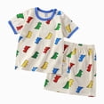thumbnail image 1 of Baby Boy Outfits Cute Cartoon Ribbed Casual Outfit Sets Short Sleeve Crew Neck Shirts and Shorts 2 Piece Summer Baby Boy Clothes Kaprioy Kids Clothes Boys, 1 of 9