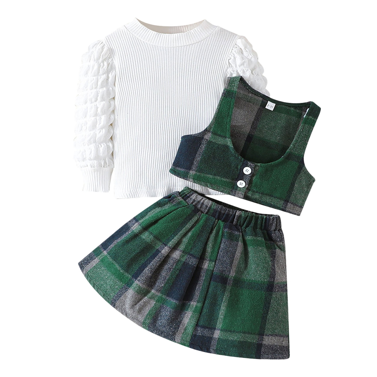 Baby Boy Outfits,Girl's White Bubble Princess Style Sleeve Top Lattice