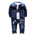 Baby Boy Outfits Kids Baby Girls Boys Letter Denim Coat Tops Shirt